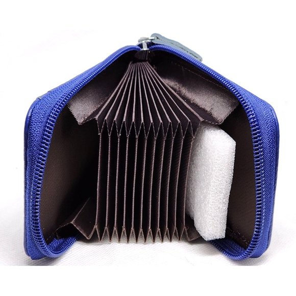 Unisex Credit Card Wallet With Zipper, Genuine Leather RFID Credit Card Holder - Picture 3 of 16